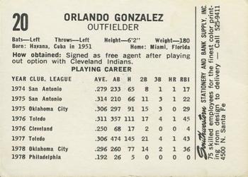 1979 Oklahoma City 89ers #20 Orlando Gonzalez Back