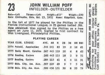 1979 Oklahoma City 89ers #23 John Poff Back