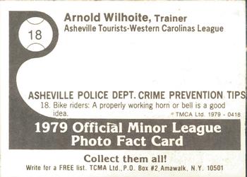 1979 TCMA Asheville Tourists #18 Arnold Wilhoite Back