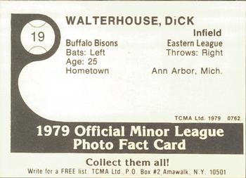 1979 TCMA Buffalo Bisons #19 Dick Walterhouse Back