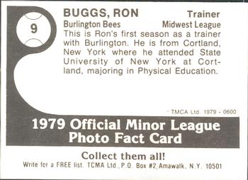 1979 TCMA Burlington Bees #9 Ron Buggs Back