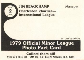 1979 TCMA Charleston Charlies #2 Jim Beauchamp Back