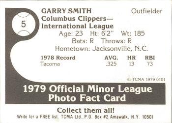 1979 TCMA Columbus Clippers #5 Garry Smith Back