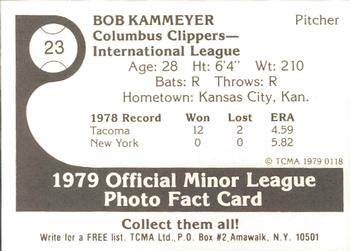 1979 TCMA Columbus Clippers #23 Bob Kammeyer Back