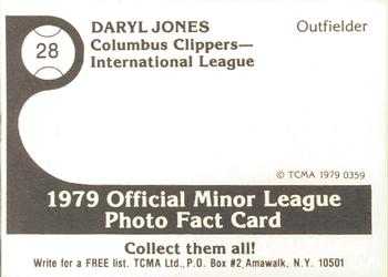 1979 TCMA Columbus Clippers #28 Darryl Jones Back