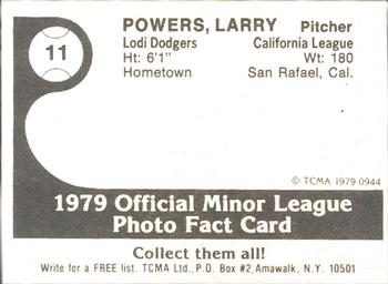 1979 TCMA Lodi Dodgers #11 Larry Powers Back