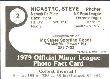 1979 TCMA Newark Co-Pilots #2 Steve Nicastro Back