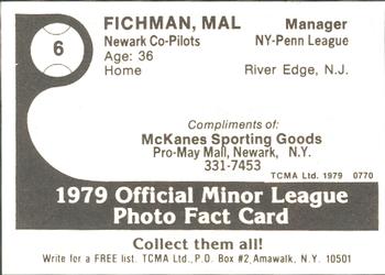 1979 TCMA Newark Co-Pilots #6 Mal Fichman Back