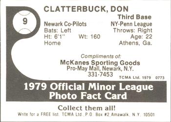 1979 TCMA Newark Co-Pilots #9 Don Clatterbuck Back
