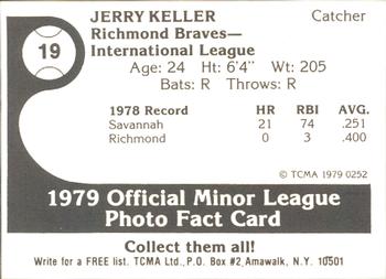 1979 TCMA Richmond Braves #19 Jerry Keller Back
