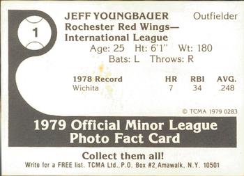 1979 TCMA Rochester Red Wings #1 Jeff Youngbauer Back