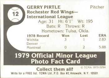 1979 TCMA Rochester Red Wings #12 Gerry Pirtle Back