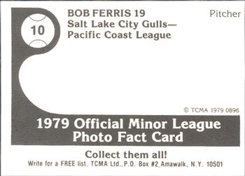 1979 TCMA Salt Lake City Gulls #10 Bob Ferris Back
