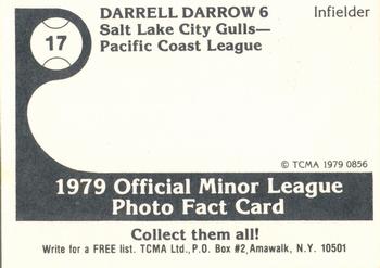 1979 TCMA Salt Lake City Gulls #17 Darrell Darrow Back