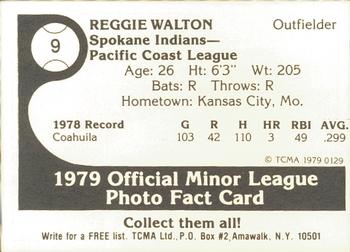 1979 TCMA Spokane Indians #9 Reggie Walton Back