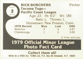 1979 TCMA Tacoma Tugs #3 Rick Borchers Back