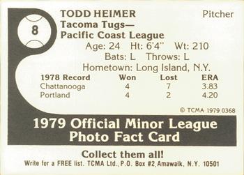 1979 TCMA Tacoma Tugs #8 Todd Heimer Back