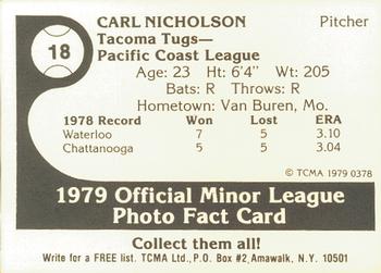 1979 TCMA Tacoma Tugs #18 Carl Nicholson Back
