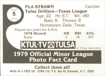 1979 TCMA Tulsa Drillers #5 Fla Strawn Back