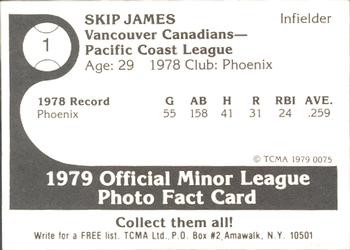 1979 TCMA Vancouver Canadians #1 Skip James Back