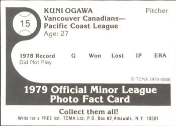 1979 TCMA Vancouver Canadians #15 Kuni Ogawa Back