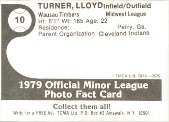 1979 TCMA Wausau Timbers #10 Lloyd Turner Back