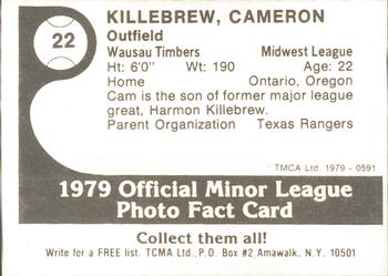 1979 TCMA Wausau Timbers #22 Cameron Killebrew Back