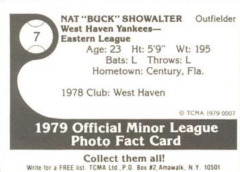 1979 TCMA West Haven Yankees #7 Buck Showalter Back