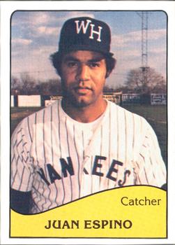 1979 TCMA West Haven Yankees #24 Juan Espino Front