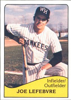 1979 TCMA West Haven Yankees #25 Joe Lefebvre Front