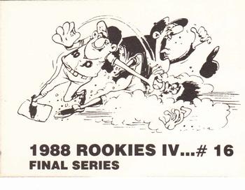 1988 Rookies IV Final Series (unlicensed) #16 Jack McDowell Back