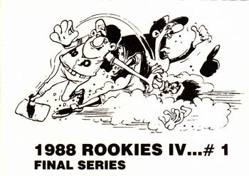 1988 Rookies IV Final Series (unlicensed) #1 Mark Grace Back