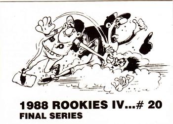 1988 Rookies IV Final Series (unlicensed) #20 Gregg Jefferies Back