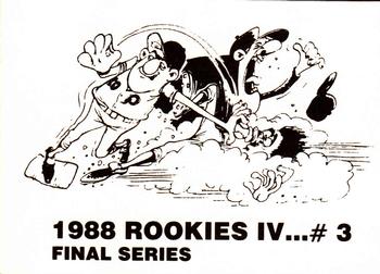 1988 Rookies IV Final Series (unlicensed) #3 Chris Sabo Back