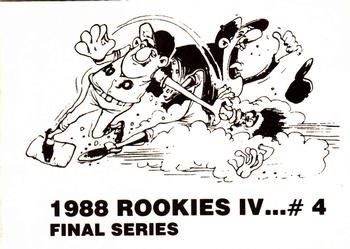 1988 Rookies IV Final Series (unlicensed) #4 Gregg Jefferies Back