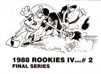 1988 Rookies IV Final Series (unlicensed) #2 Roberto Alomar Back