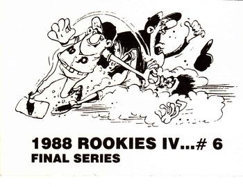 1988 Rookies IV Final Series (unlicensed) #6 Jeff Pico Back