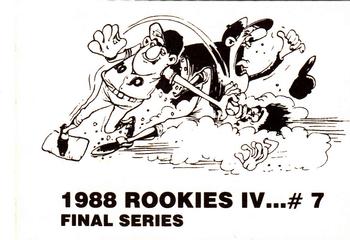 1988 Rookies IV Final Series (unlicensed) #7 Walt Weiss Back