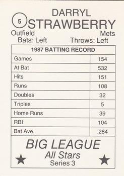 1988 Pacific Cards & Comics Big League All-Stars Series 3 (unlicensed) #5 Darryl Strawberry Back