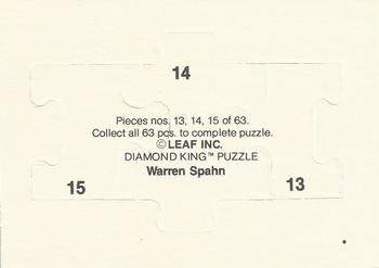 1989 Donruss - Warren Spahn Puzzle #13-15 Warren Spahn Back