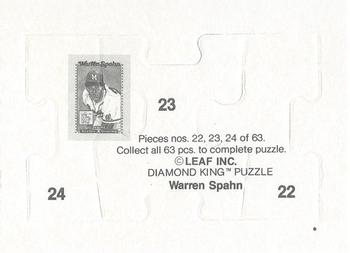 1989 Donruss - Warren Spahn Puzzle #22-24 Warren Spahn Back