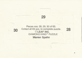 1989 Donruss - Warren Spahn Puzzle #28-30 Warren Spahn Back