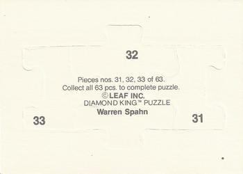 1989 Donruss - Warren Spahn Puzzle #31-33 Warren Spahn Back