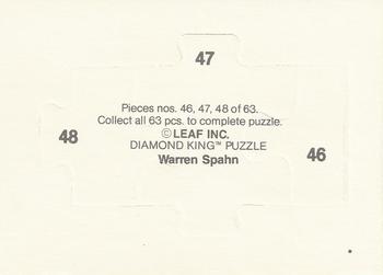 1989 Donruss - Warren Spahn Puzzle #46-48 Warren Spahn Back