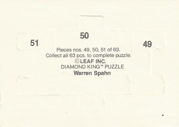1989 Donruss - Warren Spahn Puzzle #49-51 Warren Spahn Back