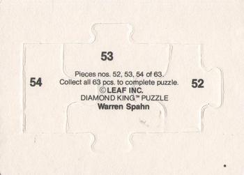 1989 Donruss - Warren Spahn Puzzle #52-54 Warren Spahn Back