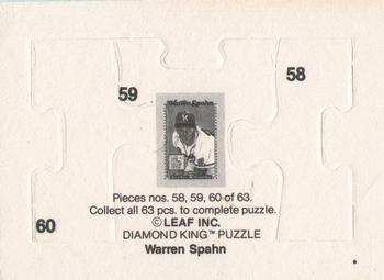 1989 Donruss - Warren Spahn Puzzle #58-60 Warren Spahn Back