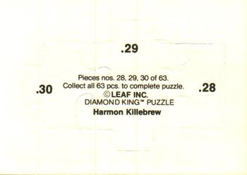 1991 Leaf - Harmon Killebrew Puzzle #28-30 Harmon Killebrew Back