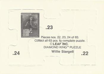 1991 Donruss - Willie Stargell Puzzle #22-24 Willie Stargell Back