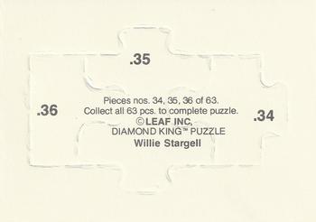 1991 Donruss - Willie Stargell Puzzle #34-36 Willie Stargell Back
